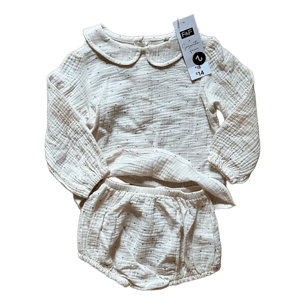 Cream polka dot set size 18-24months
