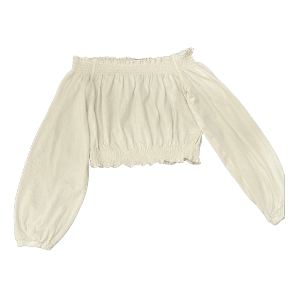 Valkoinen off-shoulder pusero
