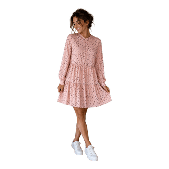 Ichi Pink polka dot dress