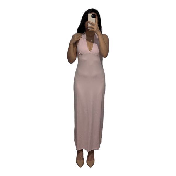 Light pink halter maxi dress