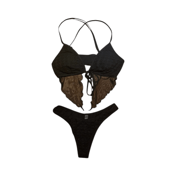 Black lace bikinis