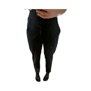 Black straight leg trousers