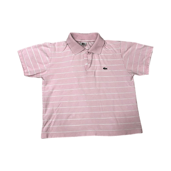 Pink striped Lacoste polo shirt
