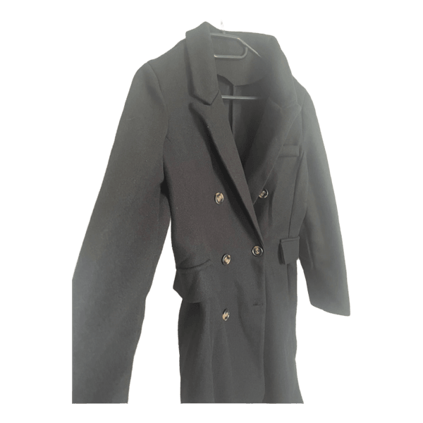 Black double-breasted coat