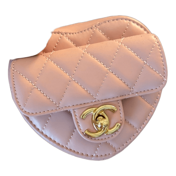 Pink leather shoulder bag