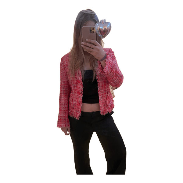 Pink tweed blazer