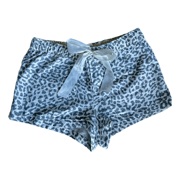 White leopard print shorts