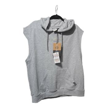 Grey sleeveless hoodie