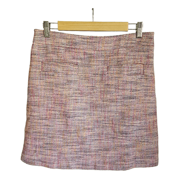 LOFT Multicolor Tweed A-Line Mini Skirt Size 6 Pink Orange Blue Preppy