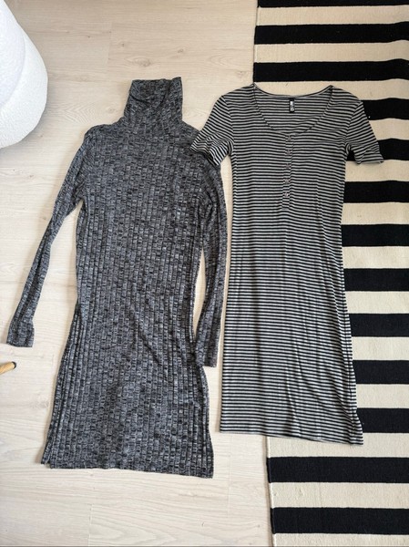 Vaatepaketti ribbineulottu mekko 4 kpl XS-S