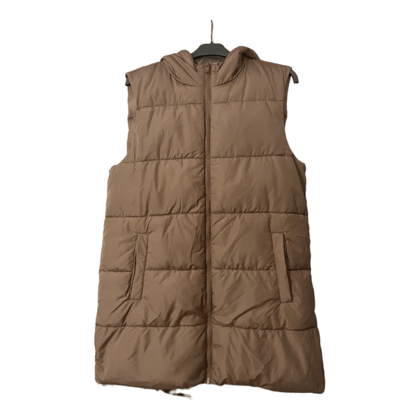 Beige dynejakke med hætte