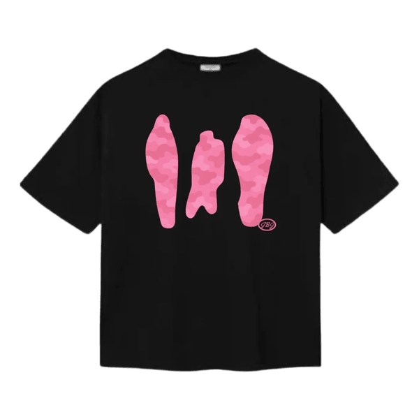 Sort t-shirt med print