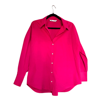 Pink Zara button-up shirt