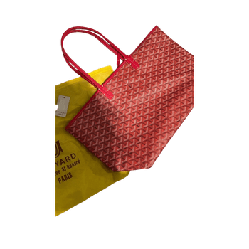 Red canvas tote bag