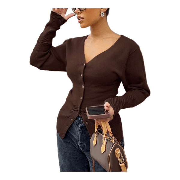 Brun strikket cardigan
