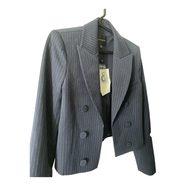 Navy pinstripe blazer
