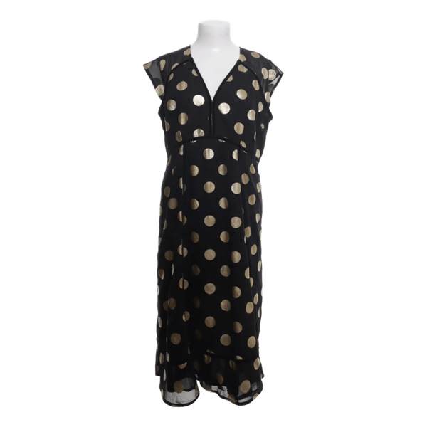 Musta kultapilkullinen mekko