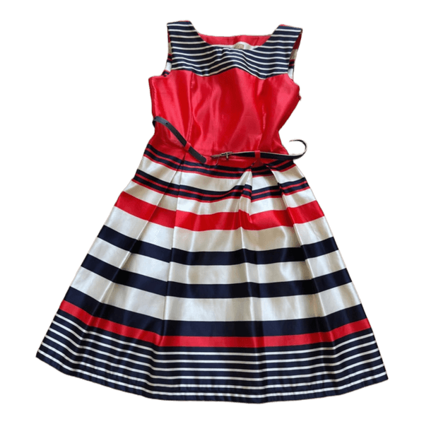 Striped sleeveless midi dress