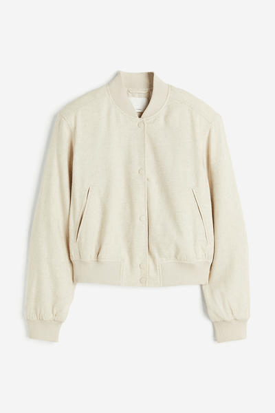 Linen blend flight jacket