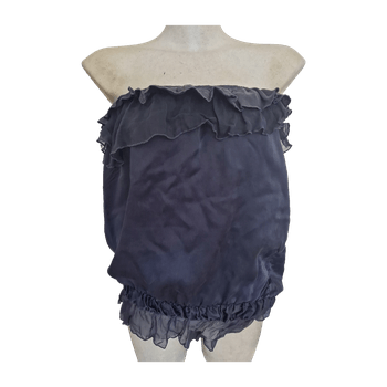 Ruffled Off-Shoulder 100% Silk Top 
