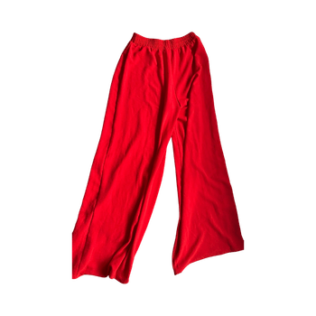 Red wide-leg trousers