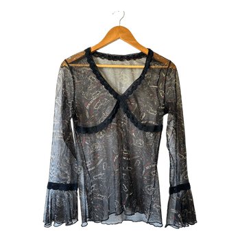 Mesh long sleeve top