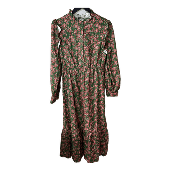 Green floral midi dress