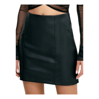 Blue faux leather skirt