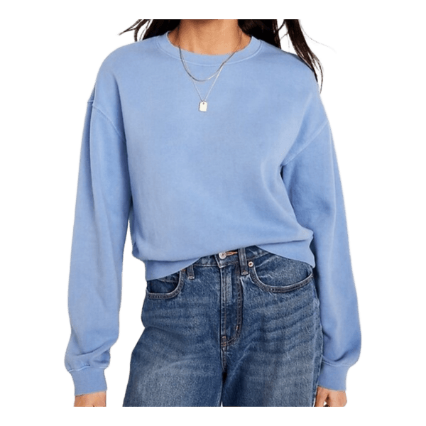 Old Navy SoComfy Women's Blue Cropped Sweatshirt Size M Oversized Crewneck