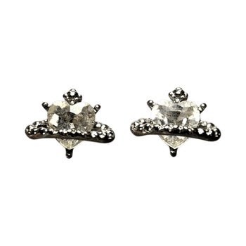 Silver heart stud earrings