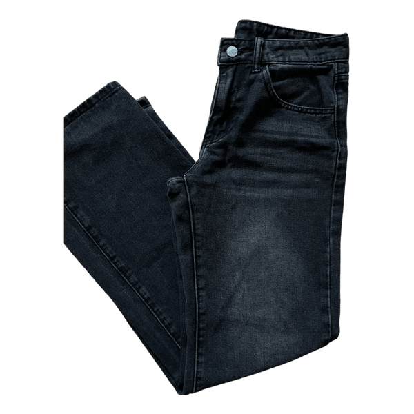Washed black straight jeans