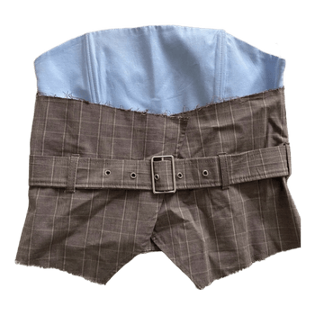 Brown plaid corset top