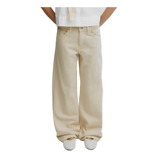 Beige wide-leg jeans
