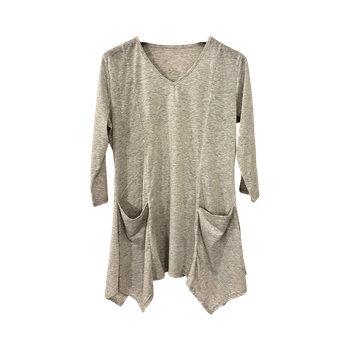 Harmaa tunika taskuilla