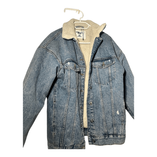 Blue denim sherpa jacket