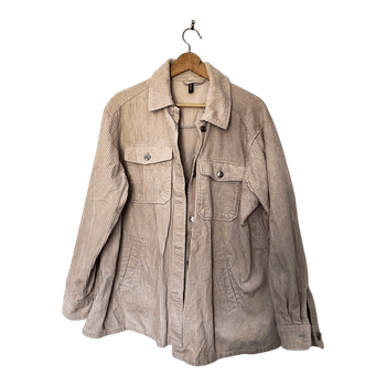 Divided corduroy shacket