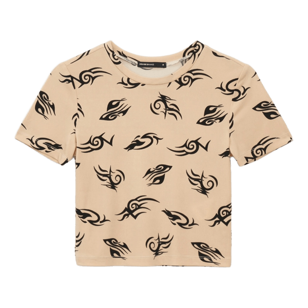 Beige tribal print t-shirt