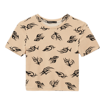 Beige tribal print t-shirt