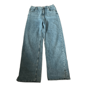blue wide leg jeans