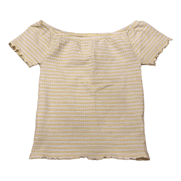 Gul og hvid t-shirt