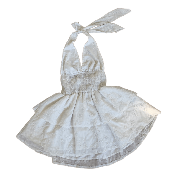 White backless dress