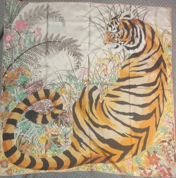 Hermès tiger silk scarf