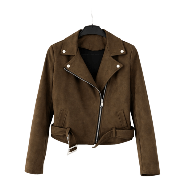 Brown suede biker jacket
