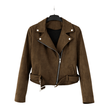 Brown suede biker jacket