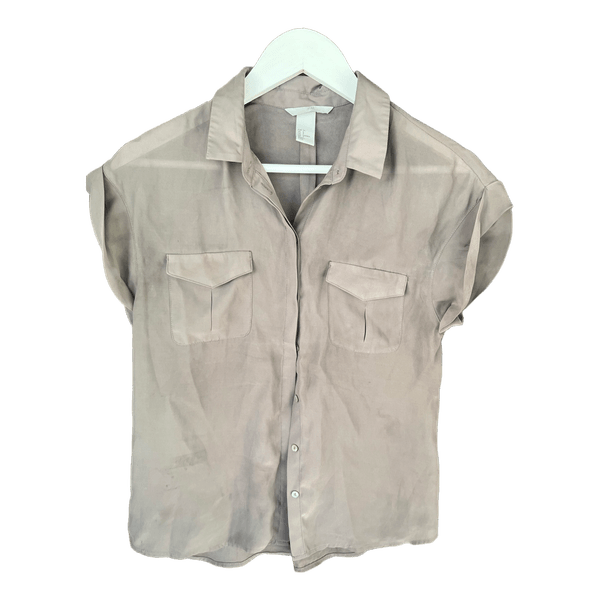 Beige button up shirt