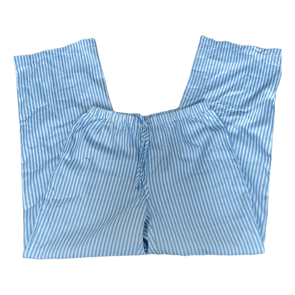 Blue striped pajama pants