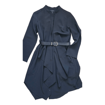 COS black draped shirt dress