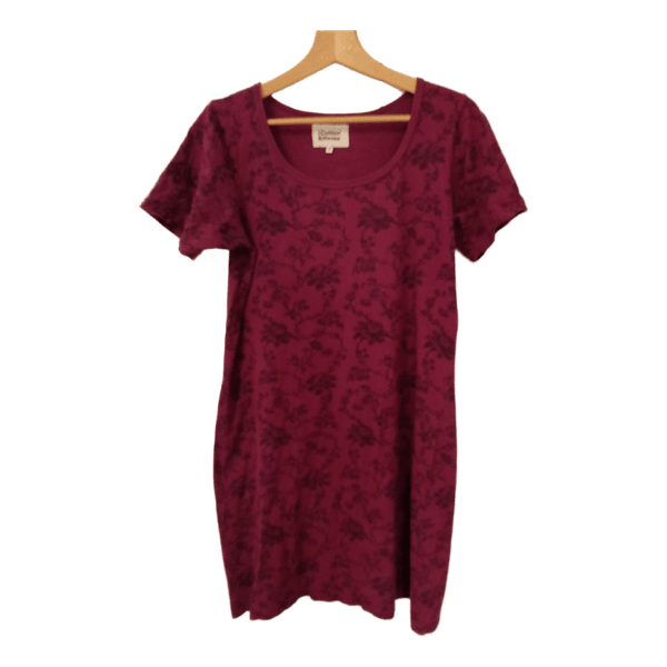 Burgundy floral casual dress