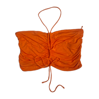 Oranssi rypytetty halter toppi