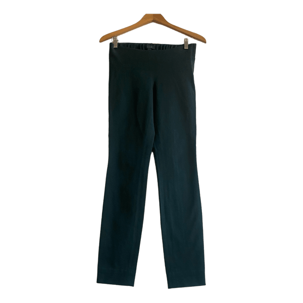 COS Dark Green Straight Leg Trousers Elastic Waist EU 34 XS Minimalist